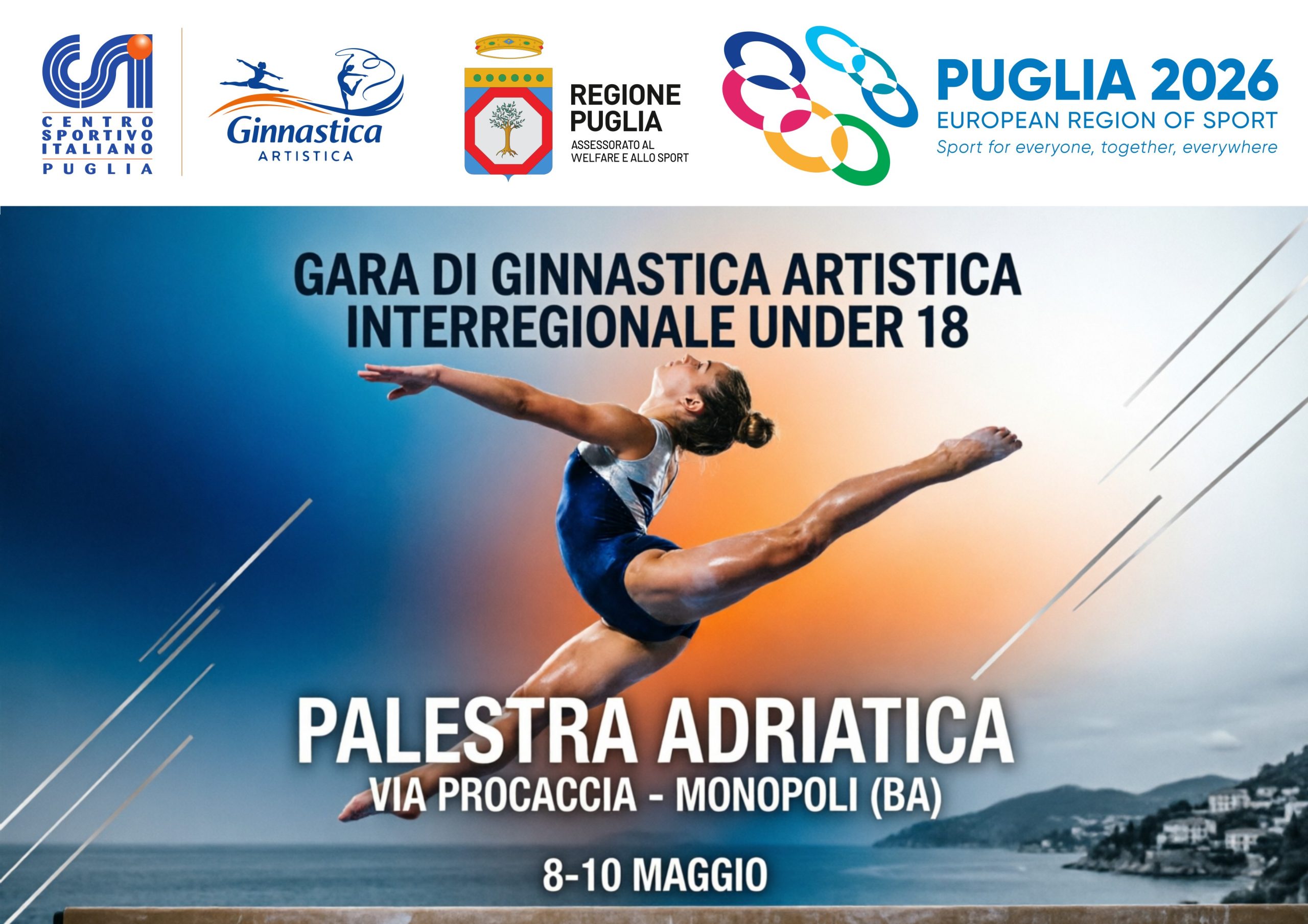 Monopoli 8 9 e 10 maggio Gara di ginnastiac artistica Interregionale